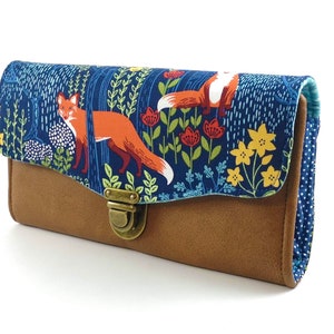 Fox fabric wallet for women Cute vegan purse Necessary clutch wallet Handmade fabric purse gift for her wife Christmas gift