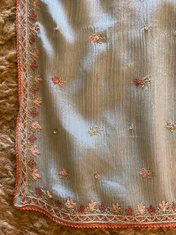Vintage India Embroidered Scarf