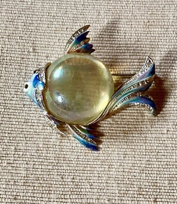 40's Coro Sterling Jelly Belly Fish Brooch
