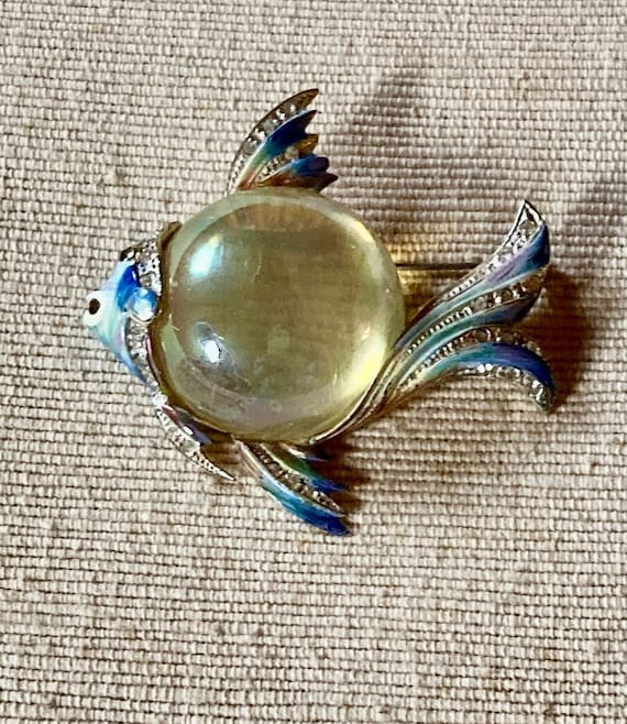 40's Coro Sterling Jelly Belly Fish Brooch Etsy