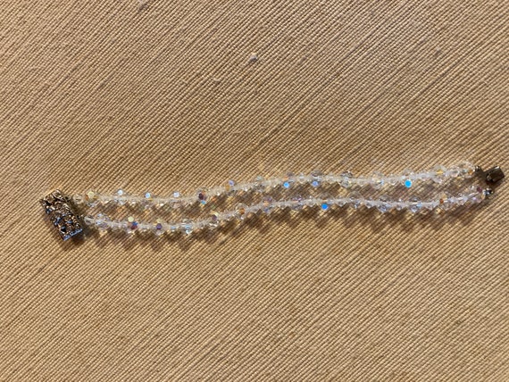 50's Iridescent Crystal & Rhinestone Bracelet - image 2