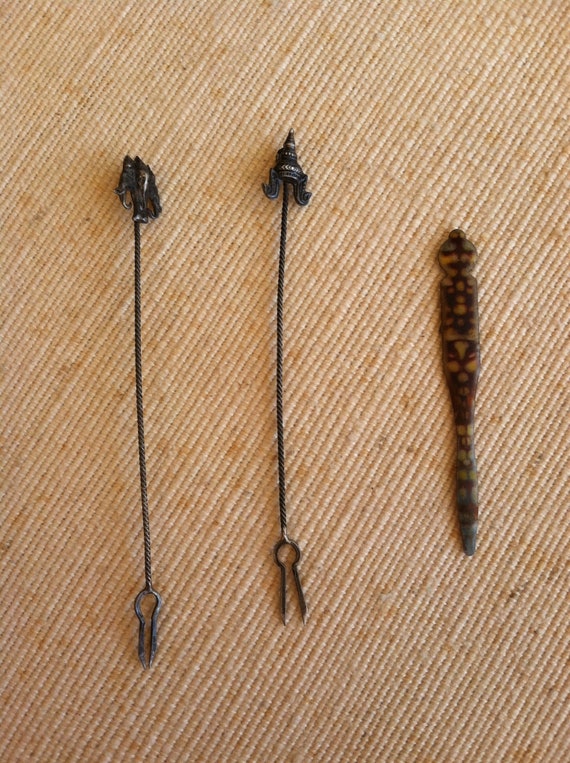 Three Indonesian Hair Pins c.1900