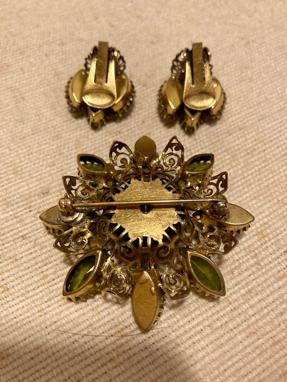 60's  Brooch & Earring Set - image 2