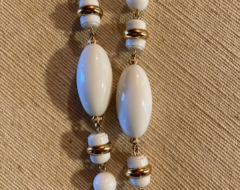 Monet White & Gold Necklace