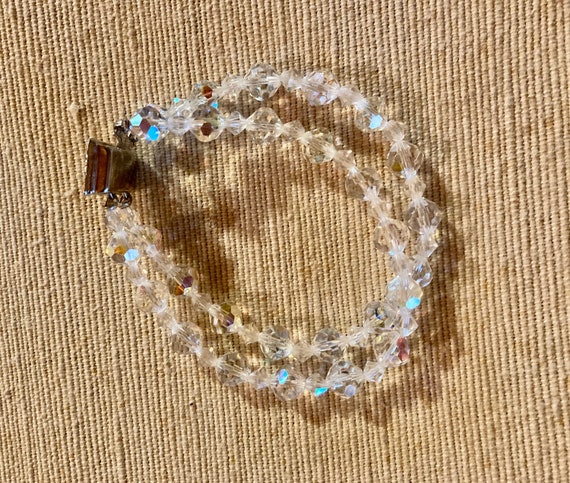 50's Iridescent Crystal & Rhinestone Bracelet - image 1