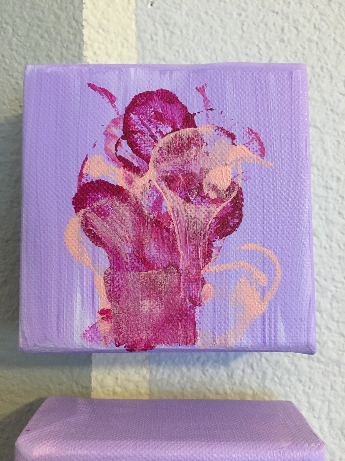 Original painting in purple and pink Etsy