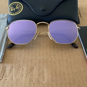 ray ban hexagonal purple