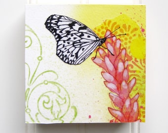 Butterfly Print on Wood Panel (4 x 4)