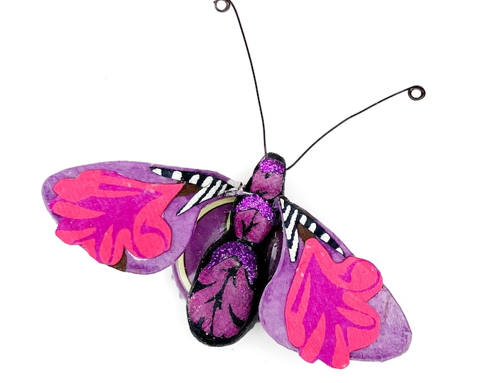 Purple Haze Moth Bottle Cap Refrigerator Magnet
