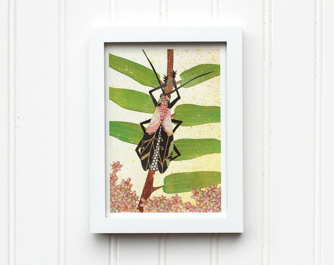 Black Tie Beetle Fine Art Giclee Print 5x7 8x10 11x14