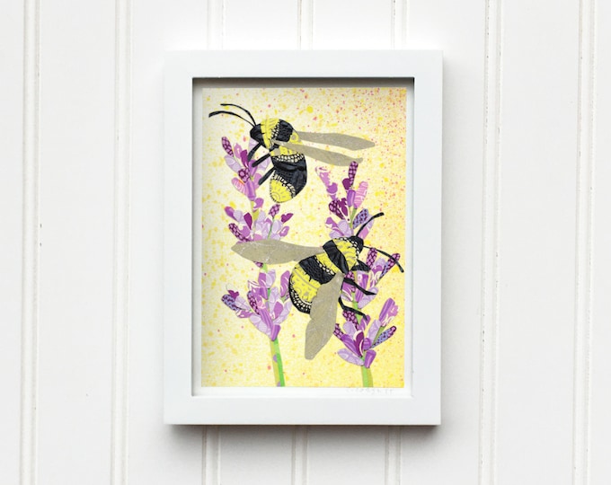Lavender Bees Fine Art Giclee Print 5x7 8x10 11x14