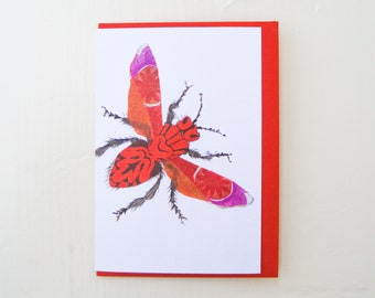Pink and Orange Moth Card