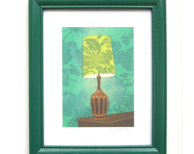 8 x 10 Framed Lamp Print - Leafy Green Lamp