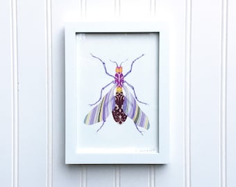 Lavender Marble Wing Bug Art Print