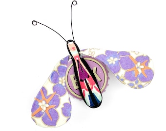 Lavender Blooms Bug Bottle Cap Refrigerator Magnet