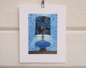 8 x 10 Lamp Print - Cool Blue