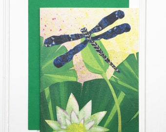 Bug in Paradise Cosmos Dragonfly Blank Card A2 Size