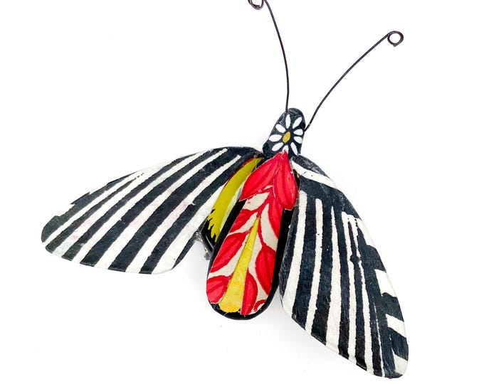 Striped Flyer Bug Bottle Cap Refrigerator Magnet