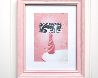8 x 10 Framed Lamp Print - Pink Boudoir Lamp