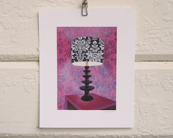 8 x 10 Lamp Print - Velvet Wallpaper