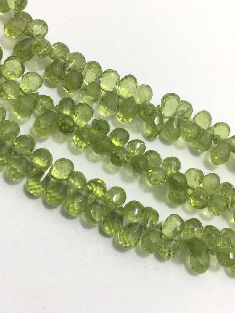 57 Cts Peridot Faceted drops 5 to 6 mm 8Gemstone BeadsSemi Precious BeadsPeridot BeadsPeridot Faceted Drops