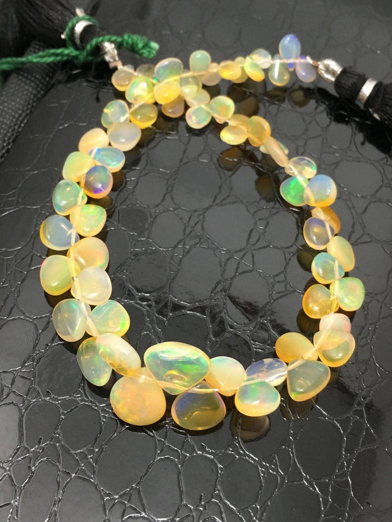 28 Carat Ethiopian Opal Beads Plain Hearts 4 to 8mm 8Gemstone BeadsEthiopian Opal BeadsWelo OpalFire Opal Beads