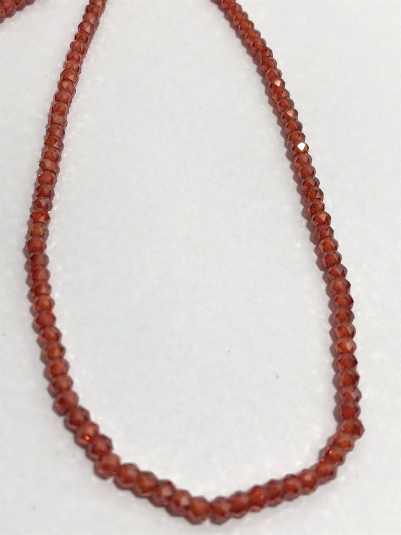 3.5 4 Mm Orange Cubic Zirconia Necklace Faceted Rondelle - Etsy