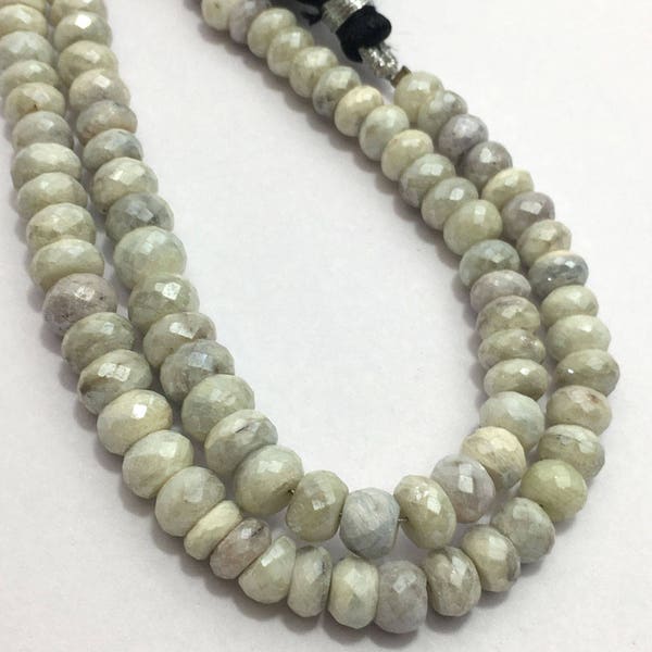 5 - 7 mm White Sillimanite  Faceted Rondelle Gemstone Beads Strand Sale / Sillimanite Natural Beads / Faceted Beads / Sillmanite Wholesale