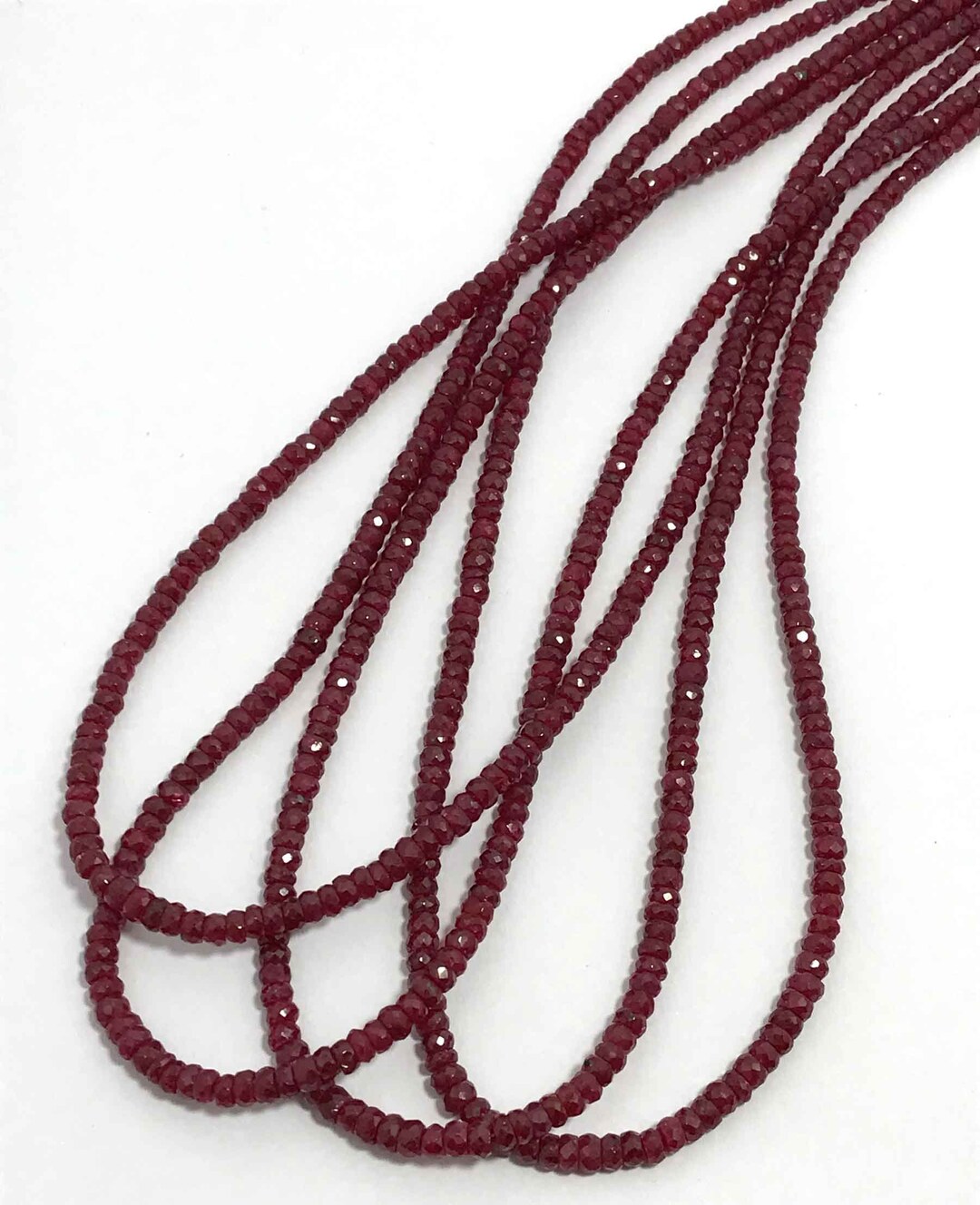 Natural Ruby Faceted Rondelle Beads 4mm Ruby Gemstone Beads Strand 20