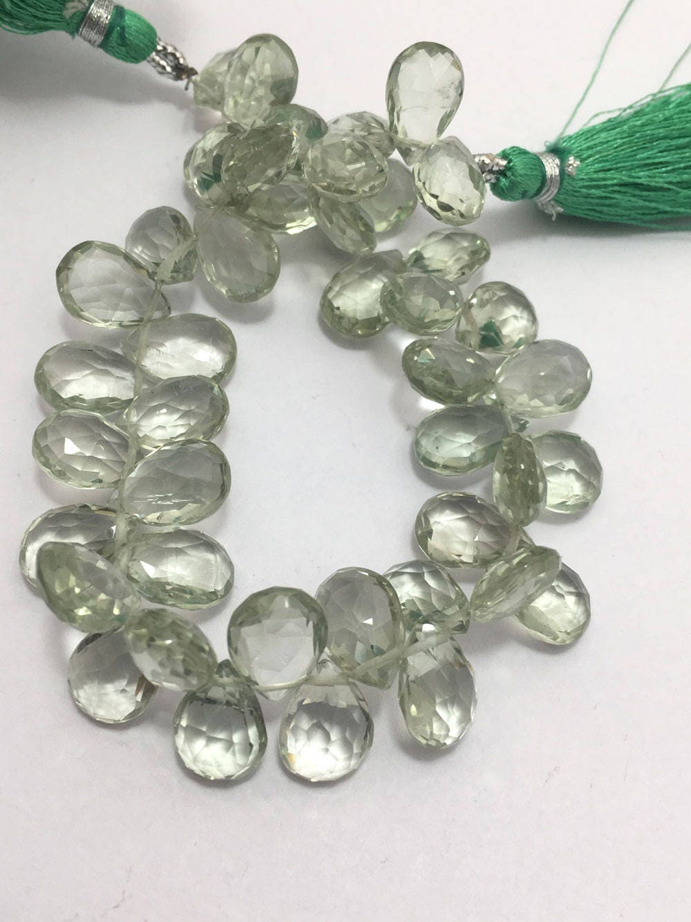 8'' Inch Strand 22X14X7 to 15X11X8 MM Green Amethyst Beads Pear Natural Gemstone Beads Faceted Beads Grade A