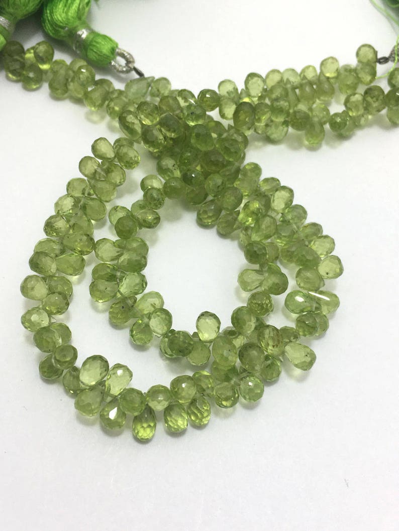 57 Cts Peridot Faceted drops 5 to 6 mm 8Gemstone BeadsSemi Precious BeadsPeridot BeadsPeridot Faceted Drops
