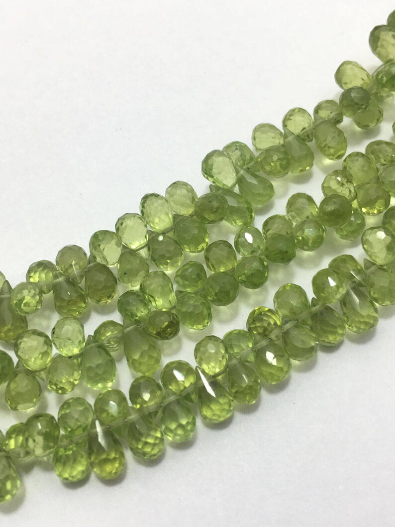 57 Cts Peridot Faceted drops 5 to 6 mm 8Gemstone BeadsSemi Precious BeadsPeridot BeadsPeridot Faceted Drops