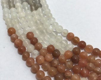 2.5mm 6.25 Inch Strand of Gemstone Beads for Making Jewelry Peach Moonstone Round Beads 2mm Peach Moonstone Rounds