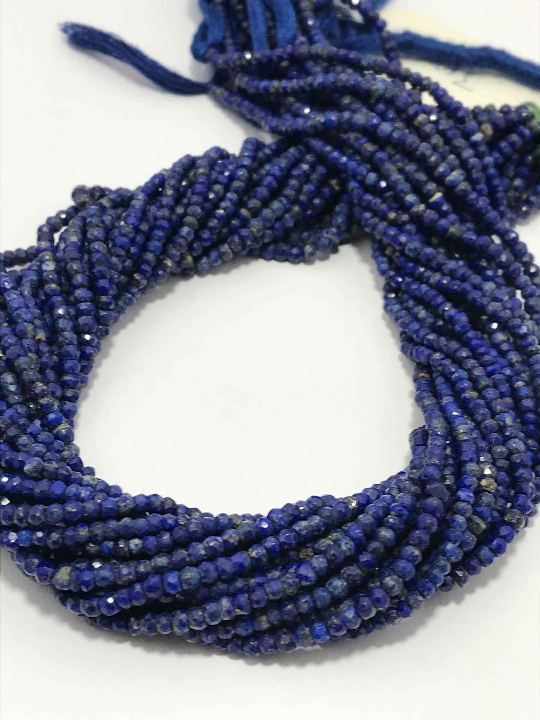 100% Natural 3 Mm Lapis Lazuli Micro Faceted Rondelle Bead - Etsy