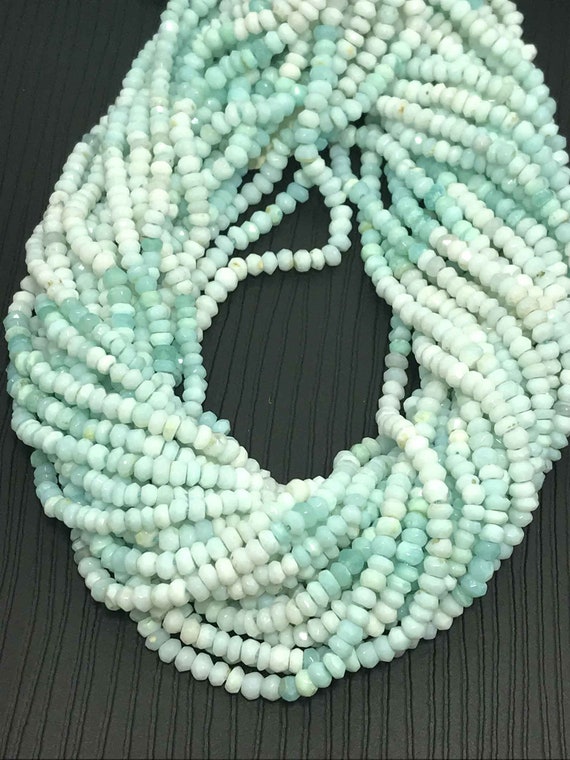 12 strand faceted peruvian opal rondelles