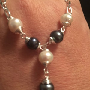 Sterling Silver Necklace with Handmade Freshwater Pearl Pendant