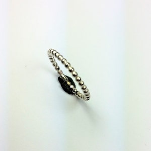 Pareldraad ring, stapelring sterling zilver maat 17/18/18.3 US maat 7/8/8.25