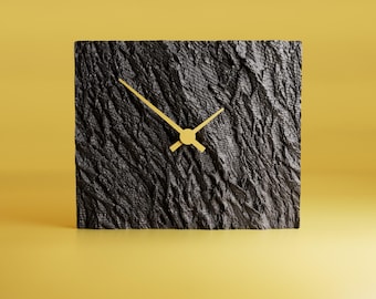 EMBER CLOCK: Charcoal + Gold Desk Clock — Unique Gift