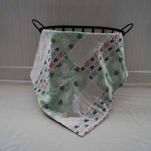 Safari Stroller Size Baby Blanket- Green, Beige and Gray Baby Blanket, Gender Neutral Baby Blanket, Safari Nursery Decor, Baby Shower Gift