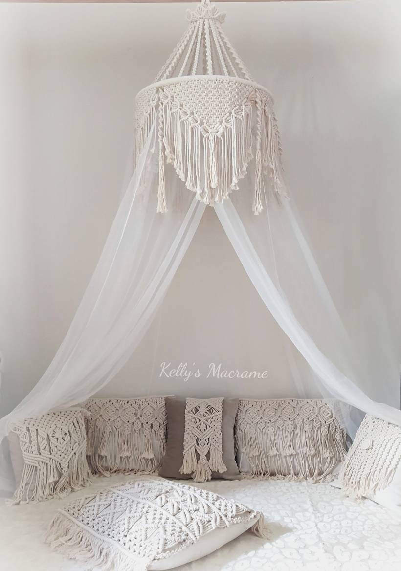 Macrame Canopy Canopy Bed Curtains Canopy Tent Bedroom Etsy