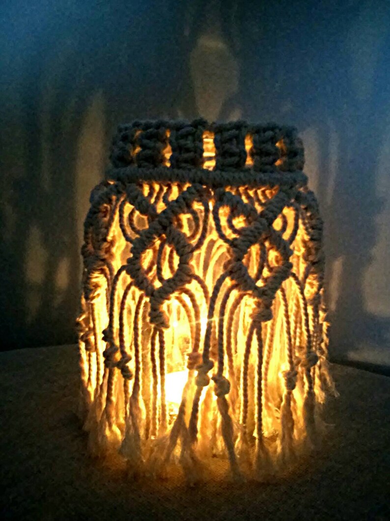 Macrame Jar Cover Macrame Vase Covers Candle Holder Mason Etsy