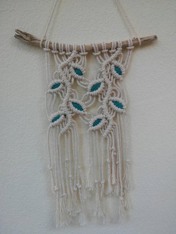 Macrame Wall Hanging on Driftwood Home decor Modern ...