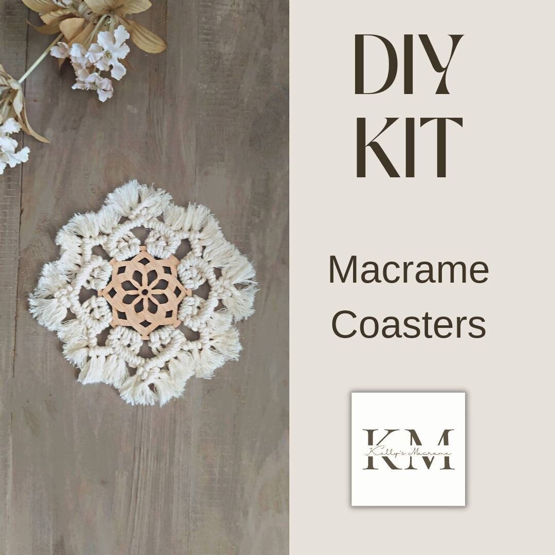 Macrame Coasters DIY Kit Step by Step Video Tutorial Etsy
