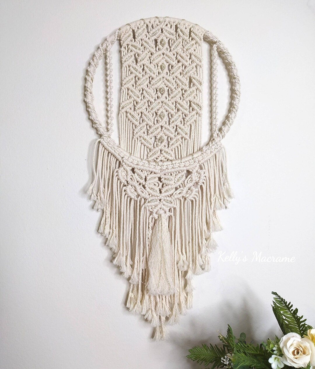Circular Macrame Wall Hanging Macrame Hoop Wall Hanging Etsy