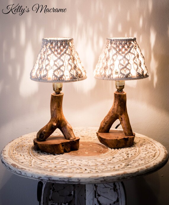 macrame table lamp