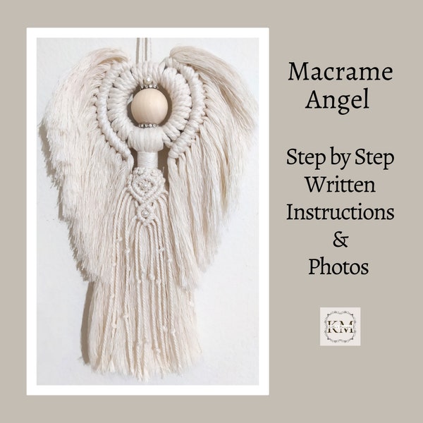 Macrame Angel Pattern. PDF Digital Download. Step by Step Written Instructions. DIY Home Decor