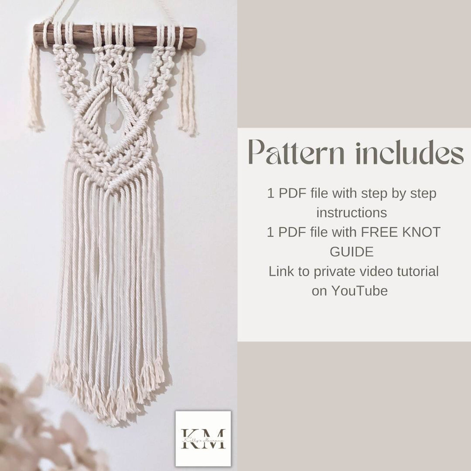 Macrame Wall Hanging PDF Pattern Step by Step Instructions Etsy
