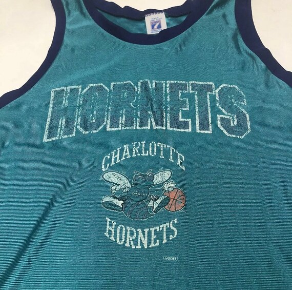 Vintage Charlotte Hornets Mens Jersey Xl Blue 90s Nba Etsy
