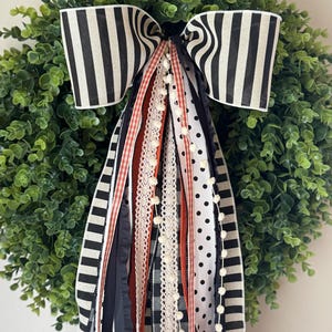 Simple Halloween Farmhouse Ribbon Bundle - Fall Wreath Ribbon Set - Wreath Attachment - 24&quot; long