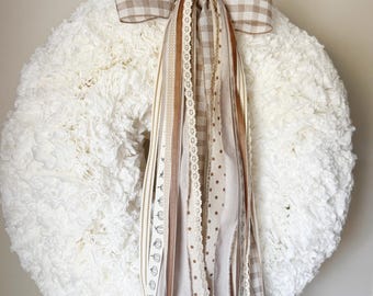 Bundel neutraal herfstlint: 24" verwisselbare krans